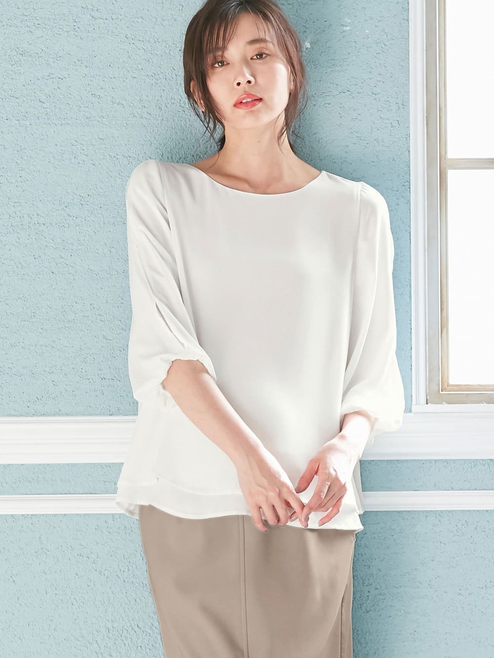 マタニティ トップス|レイヤードトップス　マタニティ・授乳服【出産後も長く使える】